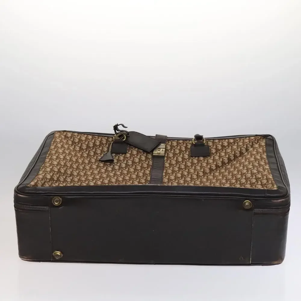 DIOR Trotter Canvas Suitcase Brown
